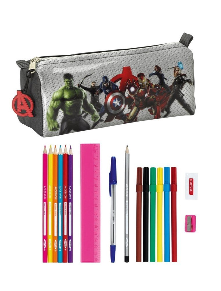 Astuccio Portapenne Scuola Avengers Age Of Ultron 17 pezzi 20 Cm