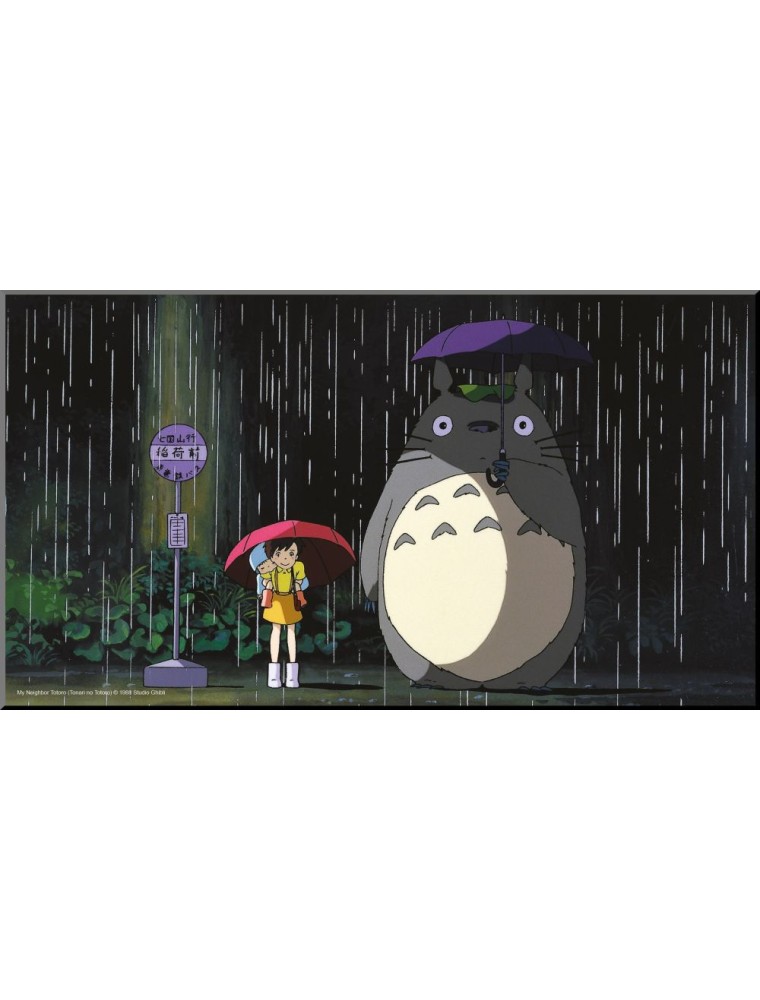 STUDIO GHIBLI TOTORO BUS STOP WOOD PANEL POSTER