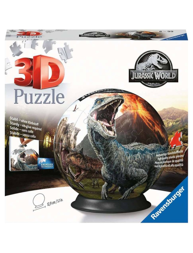 Jurassic World 3d Puzzle Ball (72 Pezzi) Ravensburger