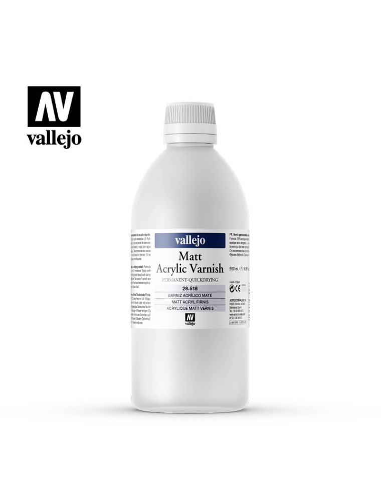 AUXILIARY MAT VARNISH 500ML 28518 COLORI VALLEJO