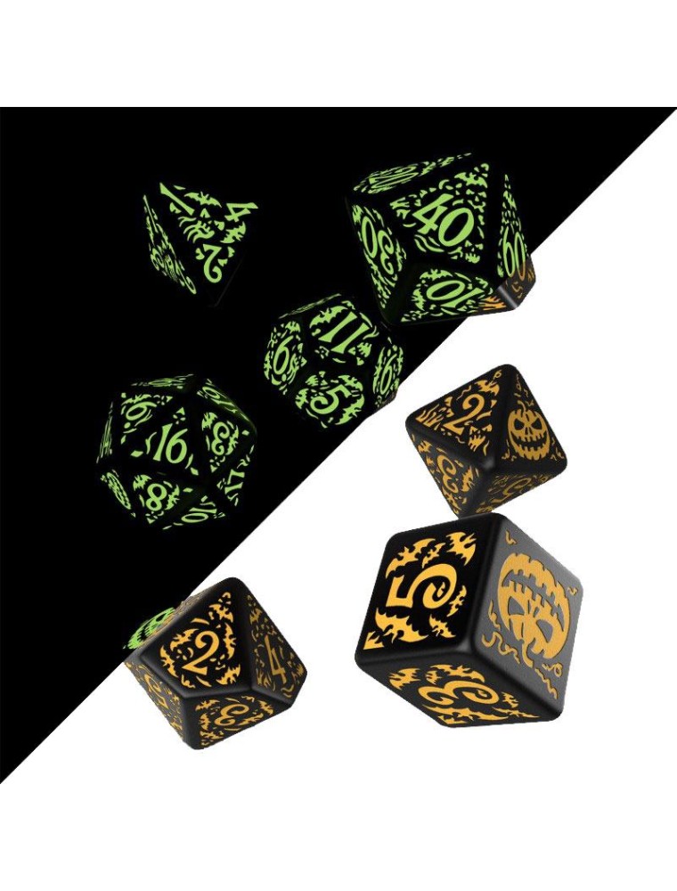 Halloween Dice Set Pumpkin Jack O'Lantern (7) Q Workshop