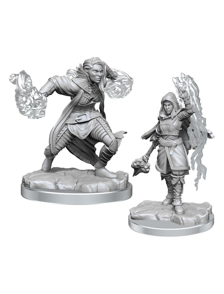 D&d Nolzur's Marvelous Miniatures Unpainted Miniatures 2-pack Half-elf Warlock Wizkids