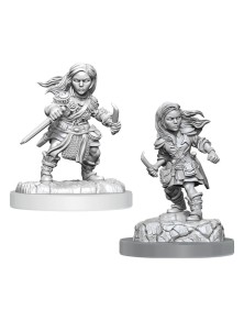 D&d Nolzur's Marvelous Miniatures Unpainted Miniatures 2-pack Halfling Rogue Female Wizkids