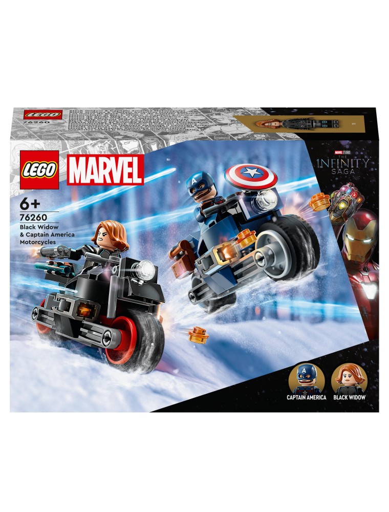 LEGO MARVEL SUPER HEROES 76260 - MOTOCICLETTE DI BLACK WIDOW E CAPTAIN AMERICA