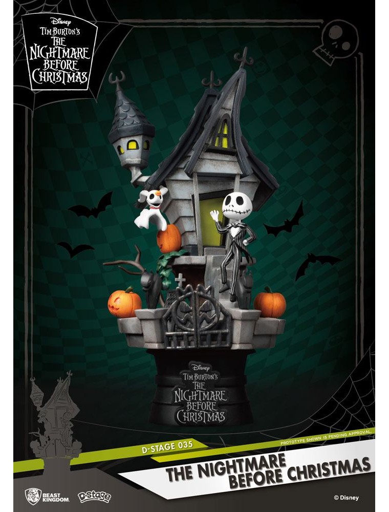 Nightmare Before Natale D-stage Pvc Diorama Jack's Haunted House 15 Cm Beast Kingdom Toys