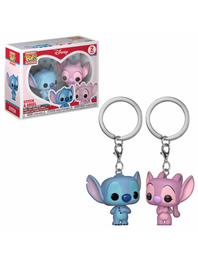 Lilo & Stitch Pocket Pop! Vinile Portachiavi 2-pack Stitch & Angel 4 Cm Funko