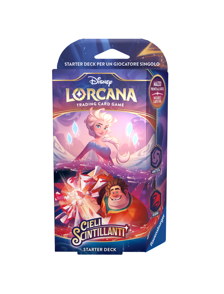 Disney Lorcana Cieli Scintillanti Starter Deck Ametista/Rubino ITA Ravensburger