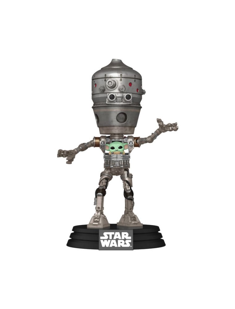 Star Wars: The Mandalorian Pop! Deluxe Vinile Bobblehead Figura Ig-12 Con Grogu 17 Cm Funko