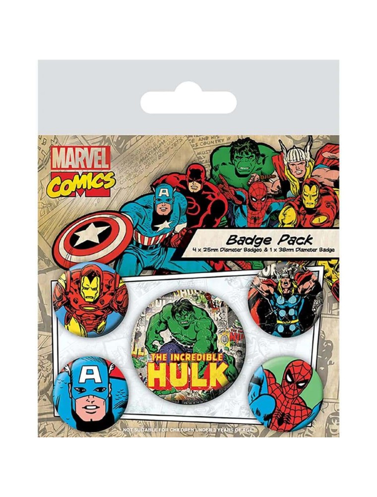 BADGE PACK MARVEL COMICS (HULK) SPILLA PYRAMID INTERNATIONAL