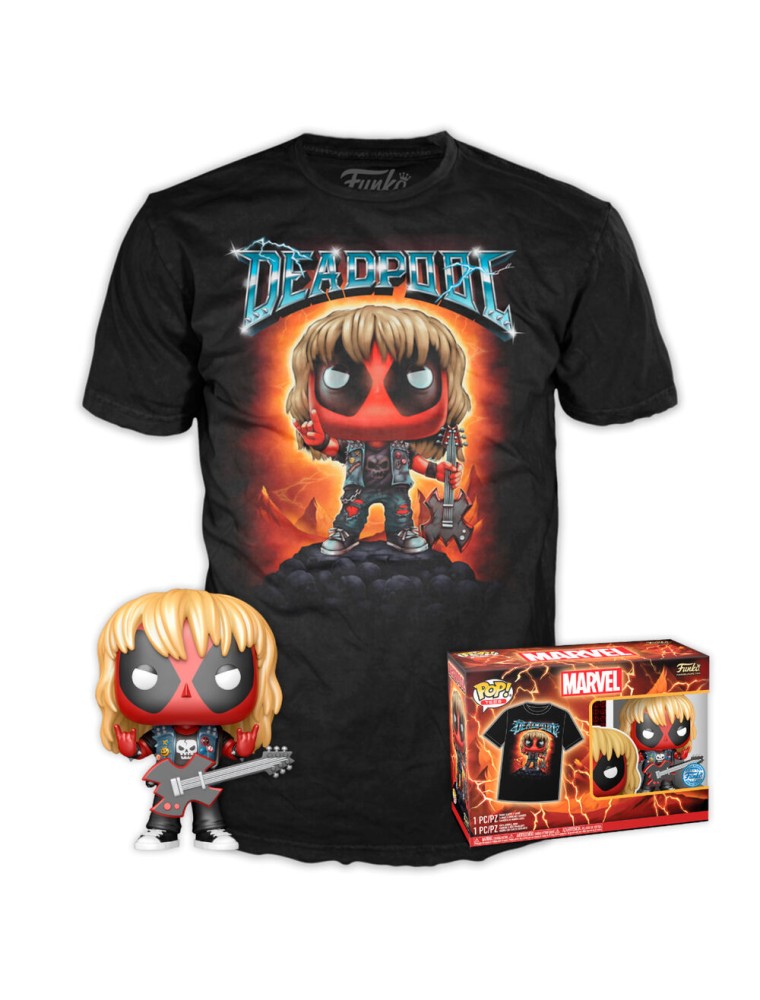 Set Figura Pop & Tee Marvel Deadpool Heavy Metal Funko Taglia S