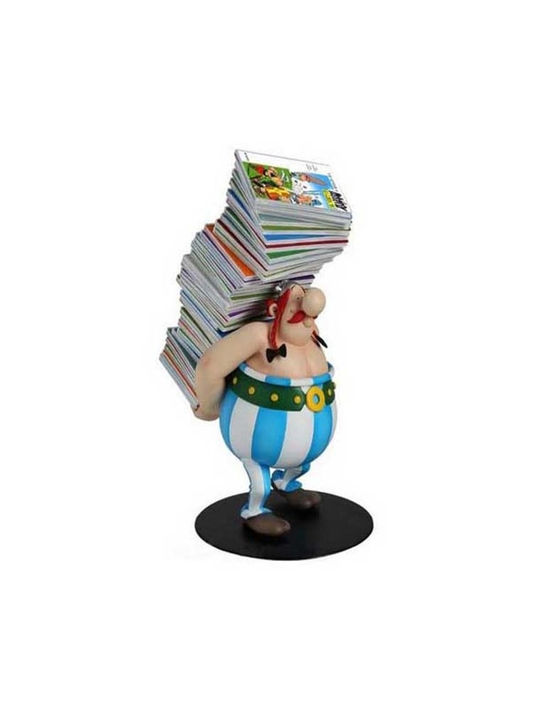 PLASTOY ASTERIX OBELIX PILE OF COMICS COLLEC FIG STATUA