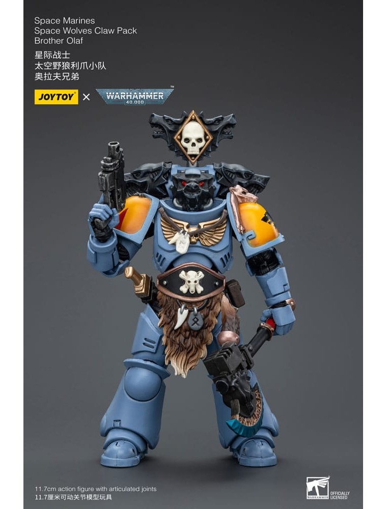 Warhammer 40k Action Figura 1/18 Space Marines Space Wolves Claw Pack Brother Olaf 12 Cm Joy Toy (cn)