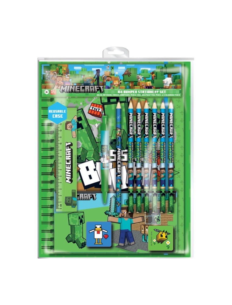 Minecraft 12-Piece Stationery Set A4 Bumper Pyramid International