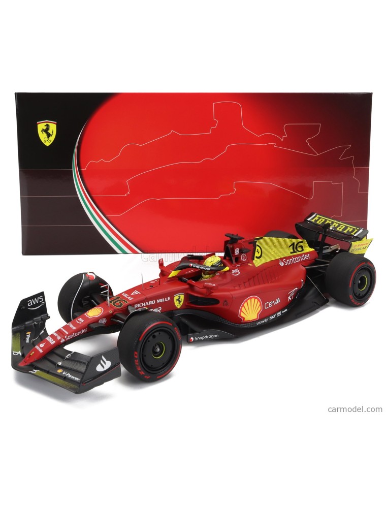 BBR-MODELS - FERRARI - F1-75 TEAM SCUDERIA FERRARI N 16 POLE POSITION AND 2nd MONZA ITALY GP 2022 CHARLES LECLERC