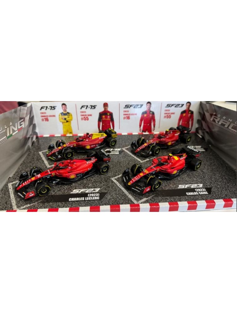 Bburago - Set 4 Ferrari F1  SF23 2023 e F1-75 2022 1/43 Leclerc e Sainz