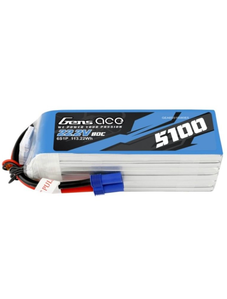 GENS ACE - LiPo 22,2v 5100mAh 80C 6s1p EC5 Gens Ace 113,22Wh G-Tech