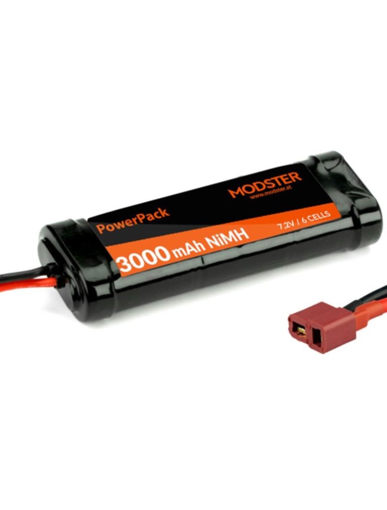 MODSTER - Pacco NiMh 7,2v 3000mAh Deans T-Plug 6 celle MODSTER