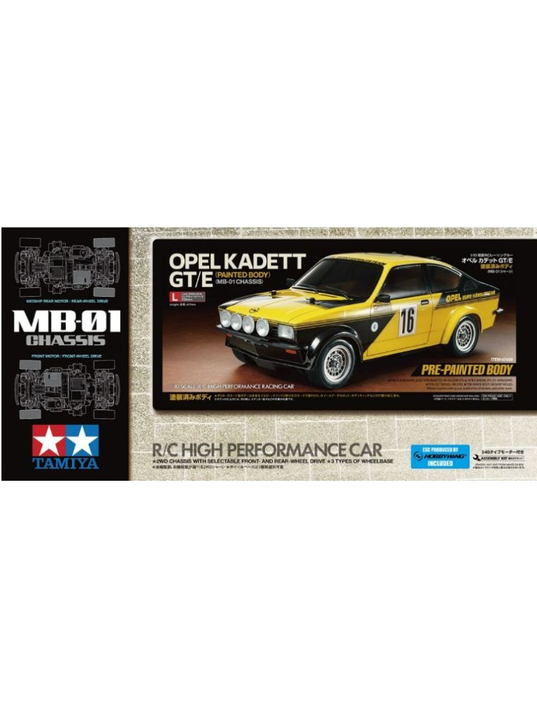 Tamiya - Opel Kadett GT verniciata Telaio MB01 con regolatore