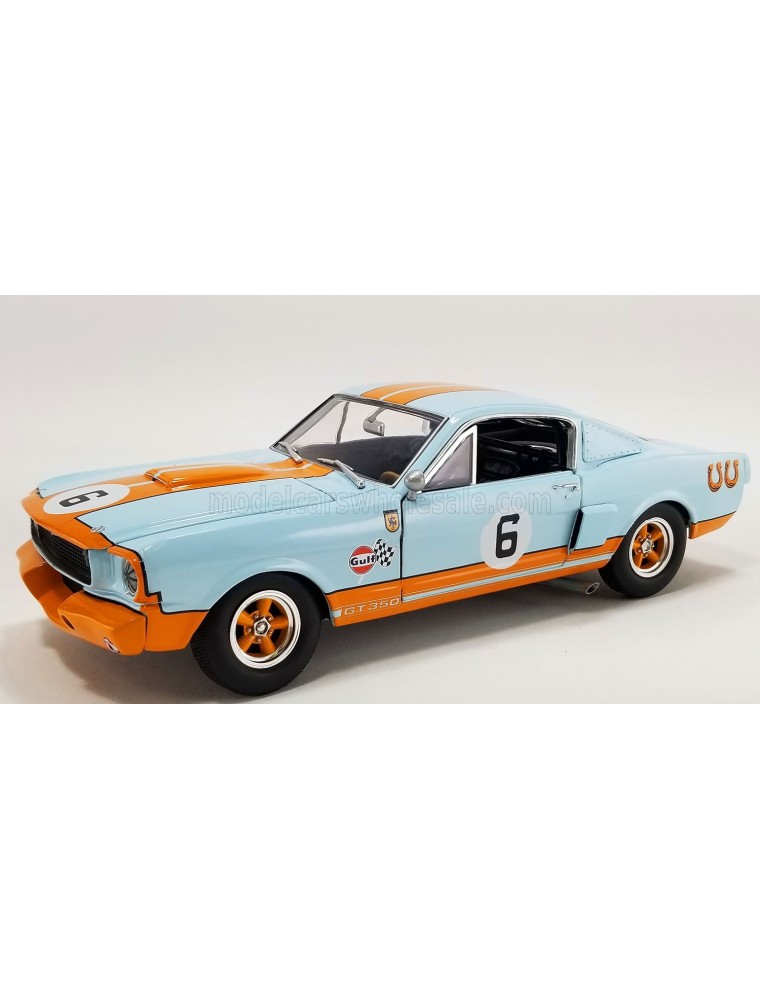 FORD USA - MUSTANG SHELBY GT350R COUPE N 6 GULF RACING TRIBUTE 1965 - LIGHT BLUE ORANGE