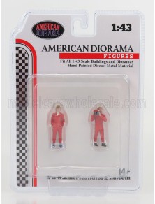 FIGURES - SET 2X MAN RACING LEGEND 70s - RED