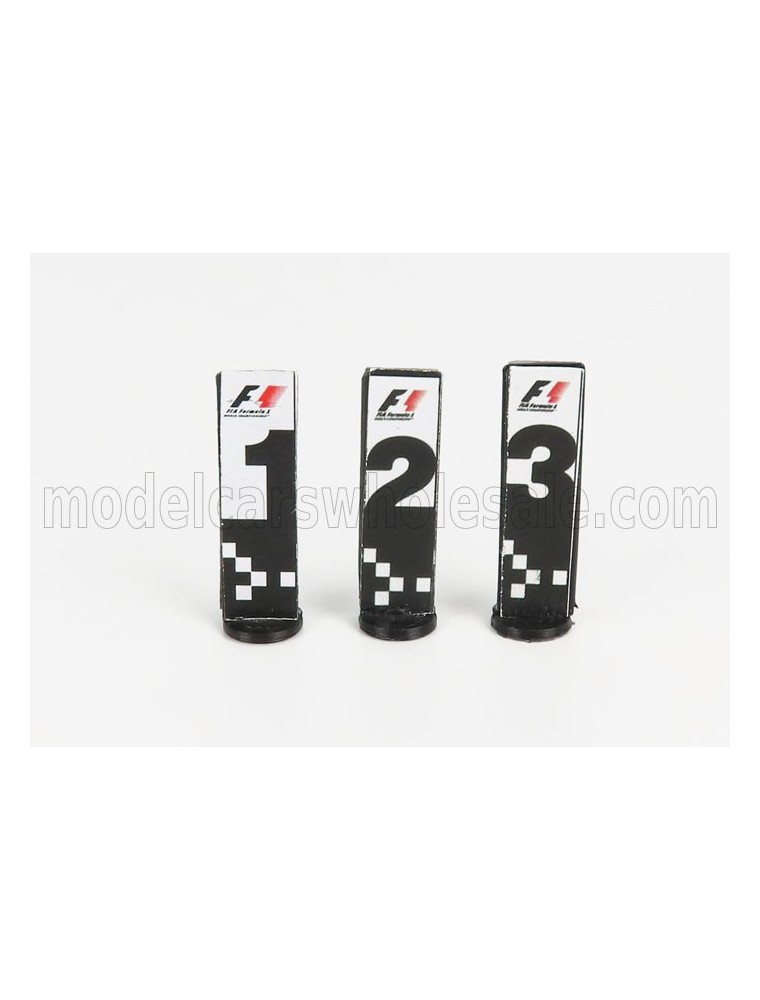 ACCESSORIES - F1  WORLD CHAMPION PLATE PIT BOARD - 1st - 2nd - 3rd PLACE - GREY BLACK YELLOW