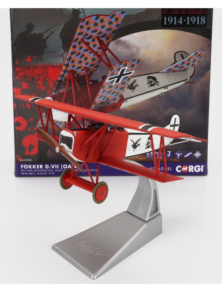 FOKKER - D.VII OAW MILITARY AIRPLANE 1918 - MILITARY RED WHITE