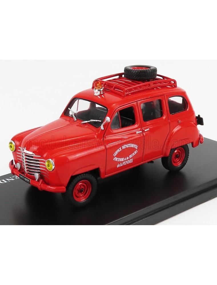 RENAULT - COLORALE POMPIERS BREAK 4x4 SERVICE DEPARTEMENTAL D'INCENDIE ET DE SECOURS DE LA VENDEE 1955 - RED