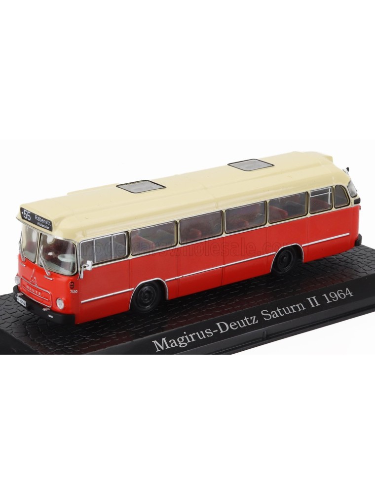 MAGIRUS - DEUTZ SATURN II AUTOBUS 1957 - DAMAGE DISPLAY BOX - RED CREAM