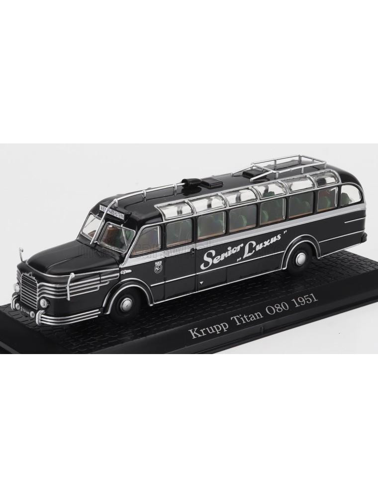 KRUPP - O80 TITAN AUTOBUS SENIOR LUXUS 1951 - DAMAGE DISPLAY BOX - BLACK SILVER