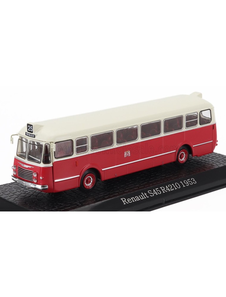 RENAULT - S45 R4210 AUTOBUS 1953 - DAMAGE DISPLAY BOX - RED CREAM