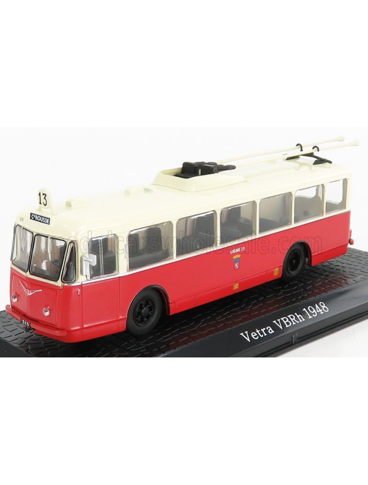 VETRA - VBRH TRAM AUTOBUS 1948 - DAMAGE DISPLAY BOX - RED CREAM