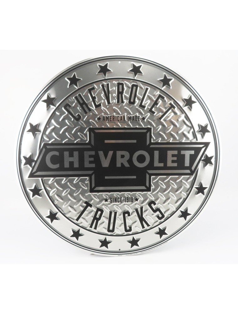 ACCESSORIES - METAL ROUND PLATE - CHEVROLET TRUCKS - SILVER BLACK