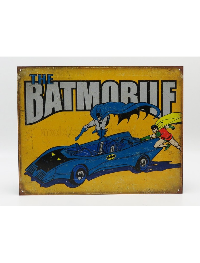 ACCESSORIES - METAL PLATE - BATMAN THE BATMOBILE - YELLOW BLUE