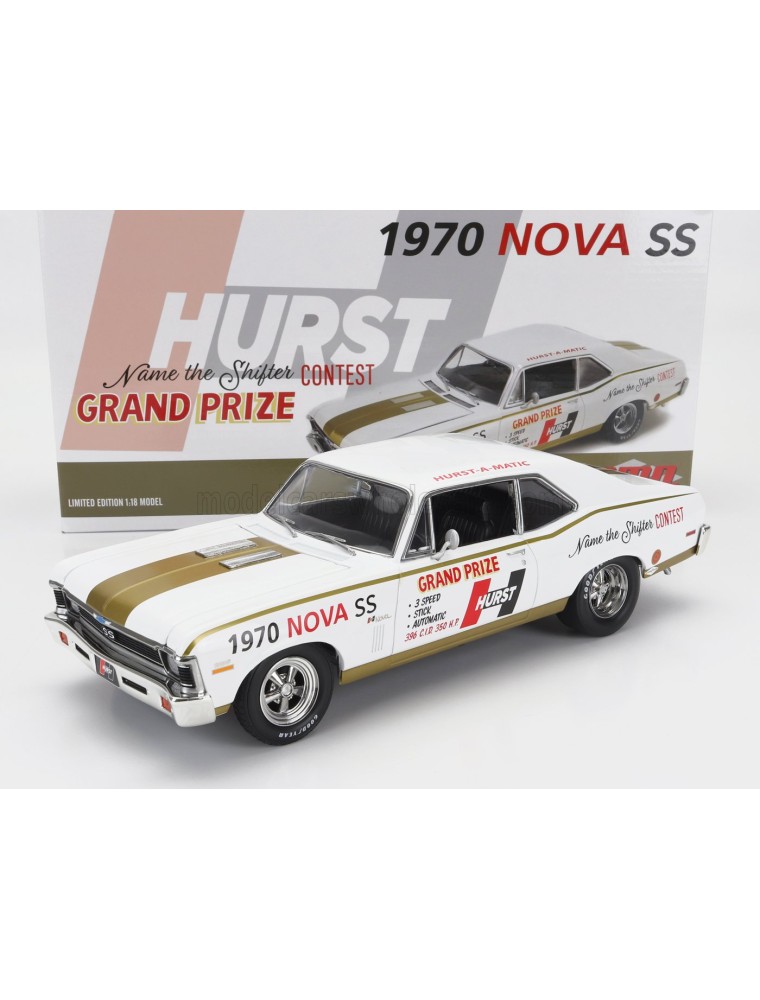 CHEVROLET - NOVA SS COUPE HURST-A-MATIC RACING 1970 - WHITE GOLD