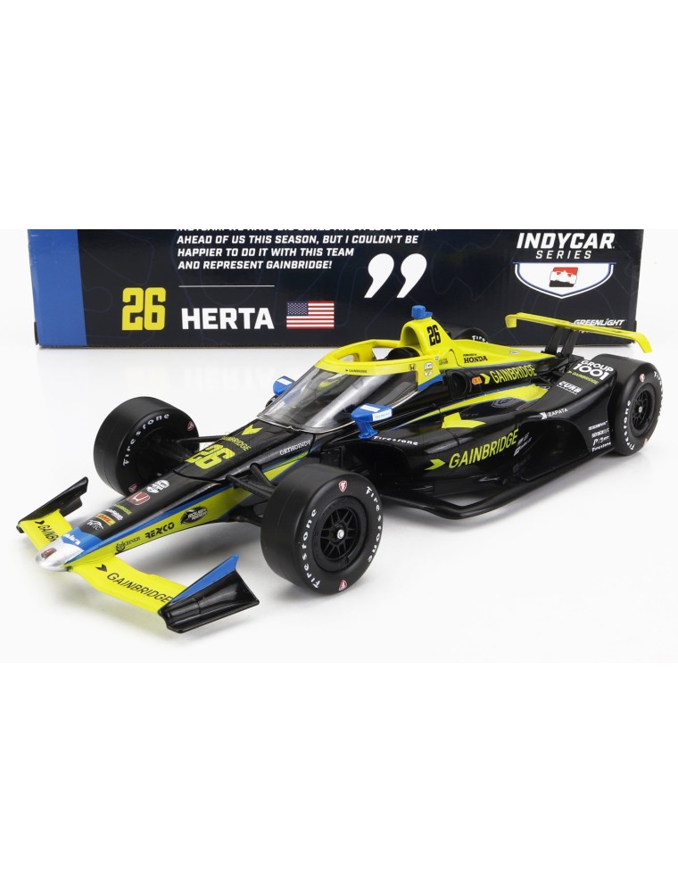 HONDA - TEAM ANDRETTI AUTOSPORT N 26 INDY 500 INDYCAR SERIES 2023 COLTON HERTA - BLACK YELLOW