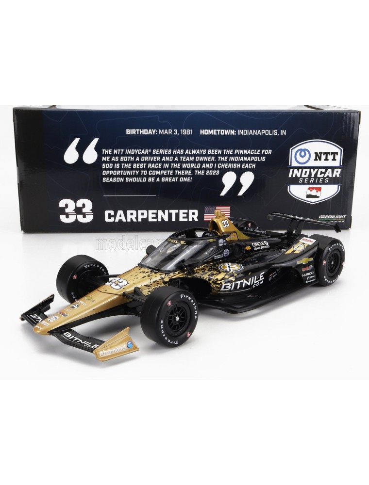 CHEVROLET - TEAM ED CARPENTER RACING N 33 INDIANAPOLIS INDY 500 INDYCAR SERIES 2023 E.CARPENTER - BLACK GOLD