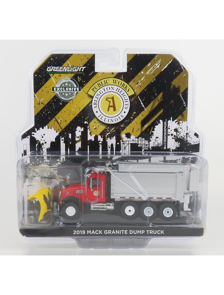 MACK - GRANITE DUMP TRUCK CASSONE RIBALTABILE 4-ASSI 2019 - SPAZZANEVE - SNOWPLOW - RED SILVER