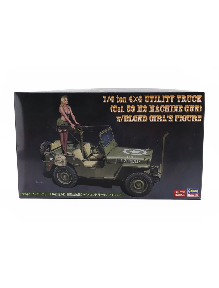 JEEP - WILLYS MB U.S 1/4 TON 4X4 MILITARY UTILITY TRUCK MACHINE GUN WITH BLOND GIRL FIGURE 1942 - /