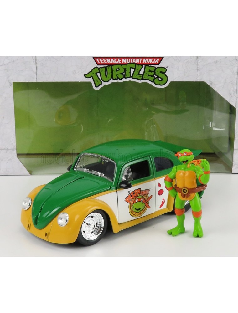 VOLKSWAGEN - BEETLE 1962 - MICHELANGELO NINJA TURTLES - TARTARUGHE NINJA - YELLOW GREEN