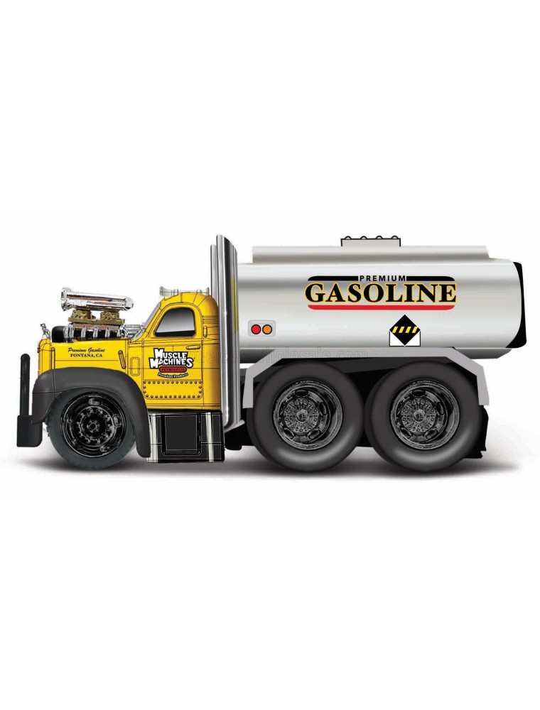 MACK - B-61 TANKER TRUCK GASOLINE 3-ASSI CUSTOM 1953 - YELLOW SILVER