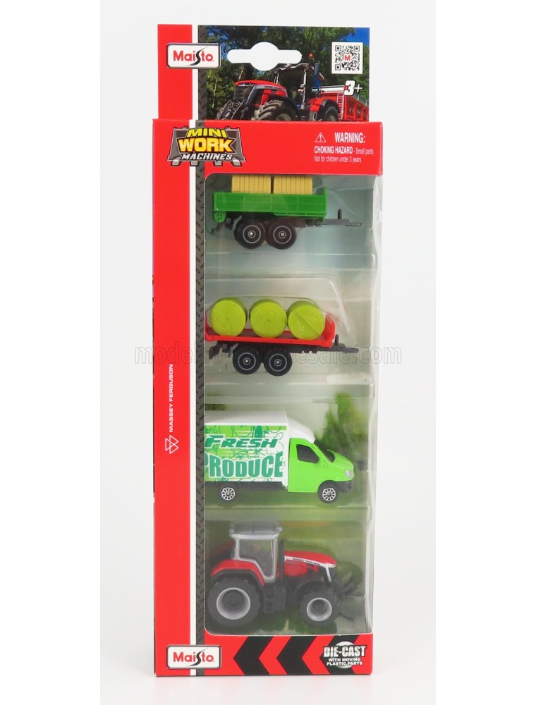 MASSEY FERGUSON - SET 4X 8S.265 TRACTOR 2020 - TRUCK - TRAILER - GREEN RED