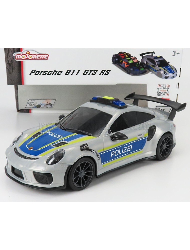 PORSCHE - 911 991 GT3 RS COUPE POLIZEI 2013 + 911 GT3 RS 1/64 SCALE - SILVER BLUE