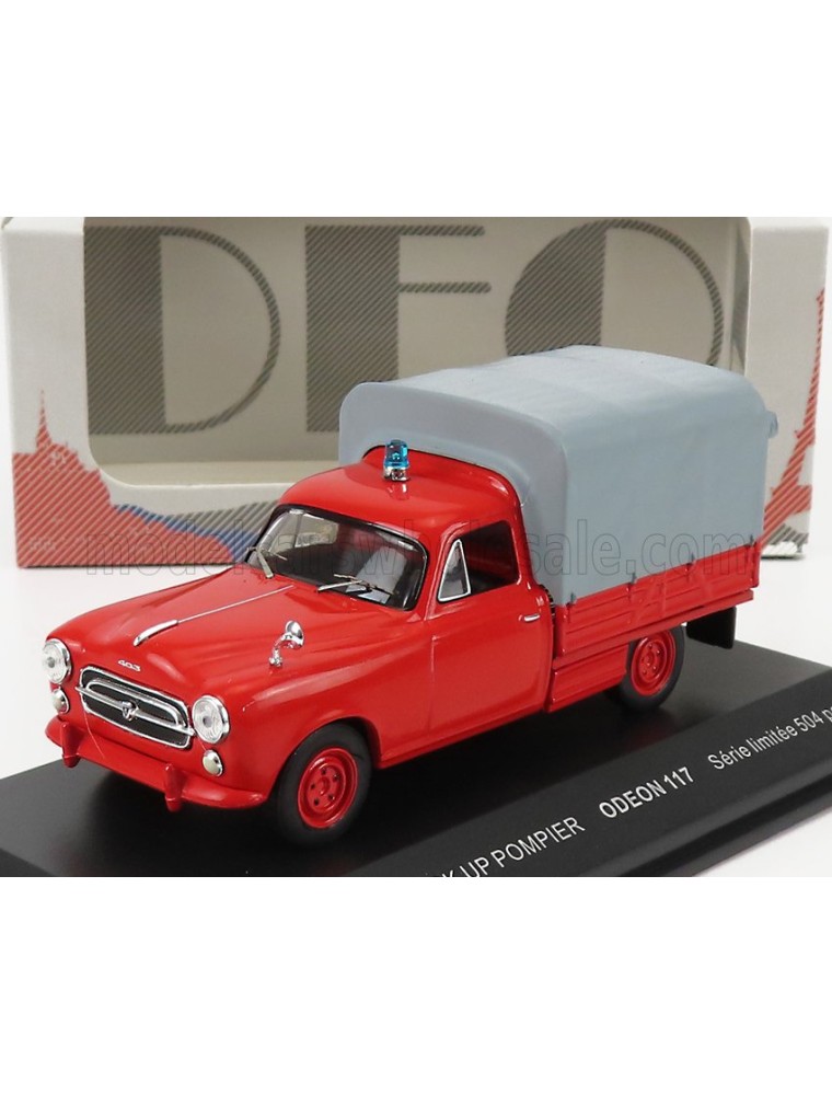 PEUGEOT - 403 PICK-UP CLOSED SAPEURS POMPIERS 1967 - RED GREY