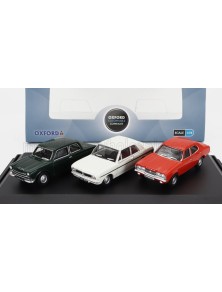 FORD ENGLAND - SET 3X CORTINA MKI 1962 - MKII 1967 - MKIII 1973 - GREEN WHITE ORANGE