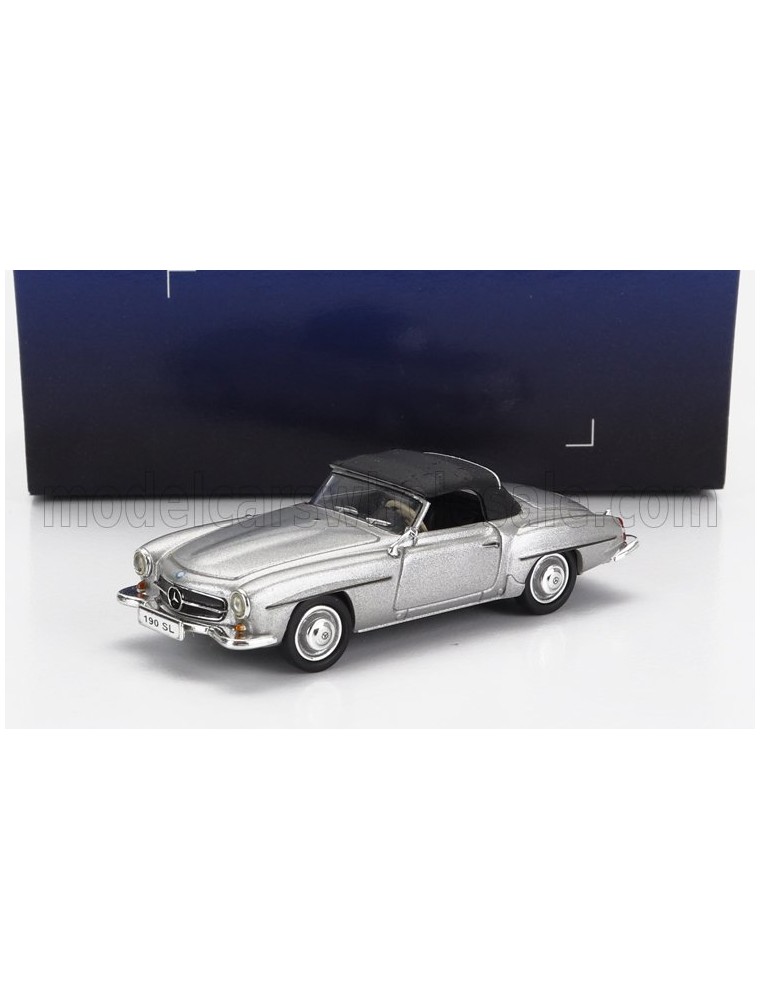 MERCEDES BENZ - SL-CLASS 190SL (W121) SPIDER CLOSED 1955 - SLVER BLACK - 1/87