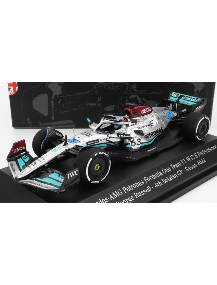 MERCEDES GP - F1 W13E TEAM MERCEDES-AMG PETRONAS F1 N 63 4th BELGIUM GP 2022 GEORGE RUSSELL - SILVER GREEN