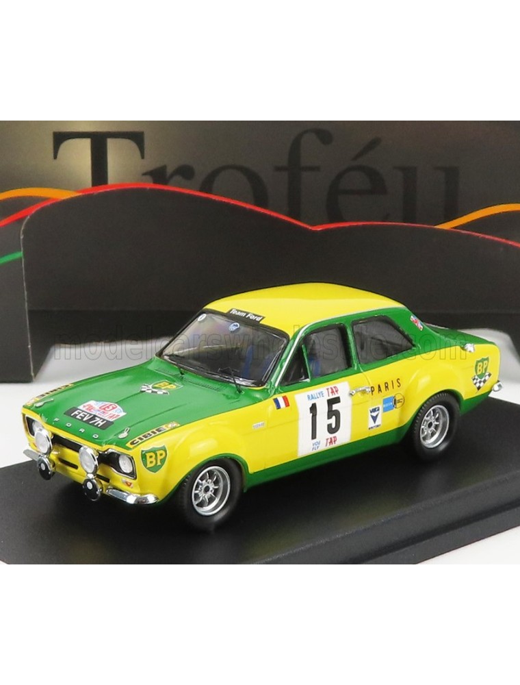 FORD ENGLAND - ESCORT MKI N 15 RALLY TAP 1970 J.F.PIOT - F.MURAC - YELLOW GREEN