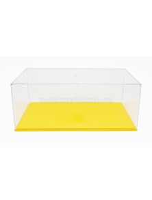 VETRINA DISPLAY BOX - BOX FOR 1/18 BASE IN PLASTICA GIALLA - PLASTIC LEATHER BASE YELLOW - Lungh.LENGTH cm 33.5 X Largh.WIDTH cm