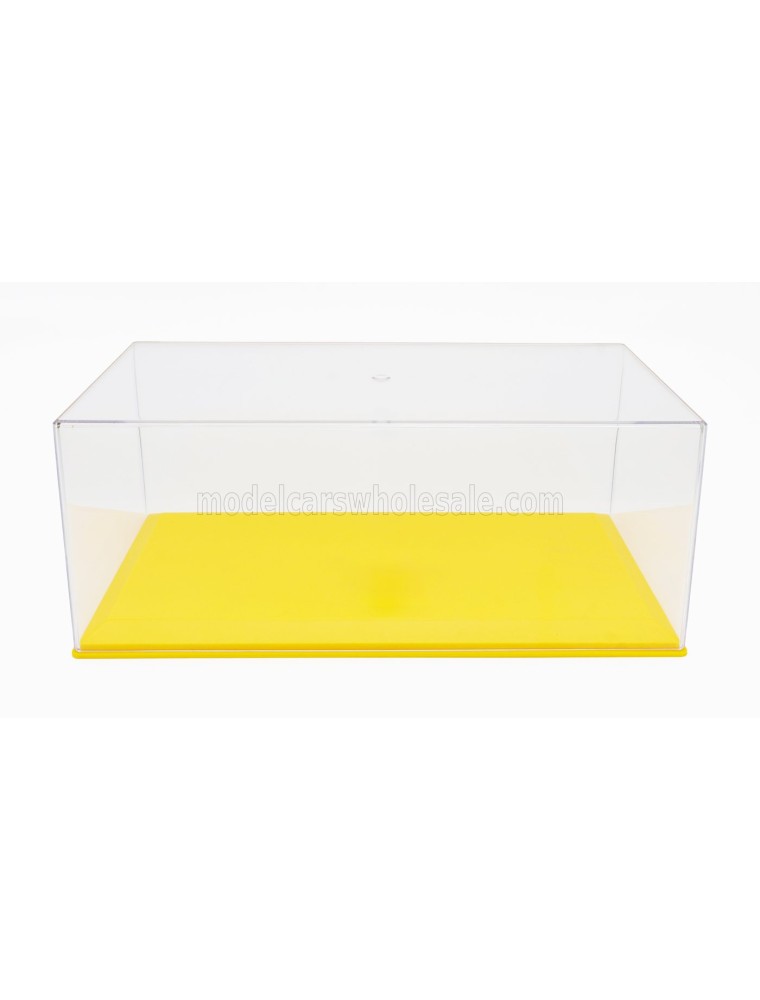 VETRINA DISPLAY BOX - BOX FOR 1/18 BASE IN PLASTICA GIALLA - PLASTIC LEATHER BASE YELLOW - Lungh.LENGTH cm 33.5 X Largh.WIDTH cm