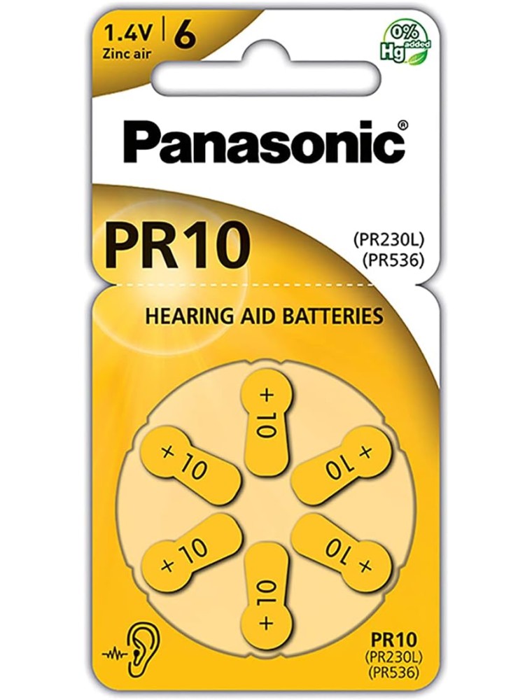 Panasonic - Pila acustica Zinco Aria 75mAh - Blister 6 pezzi